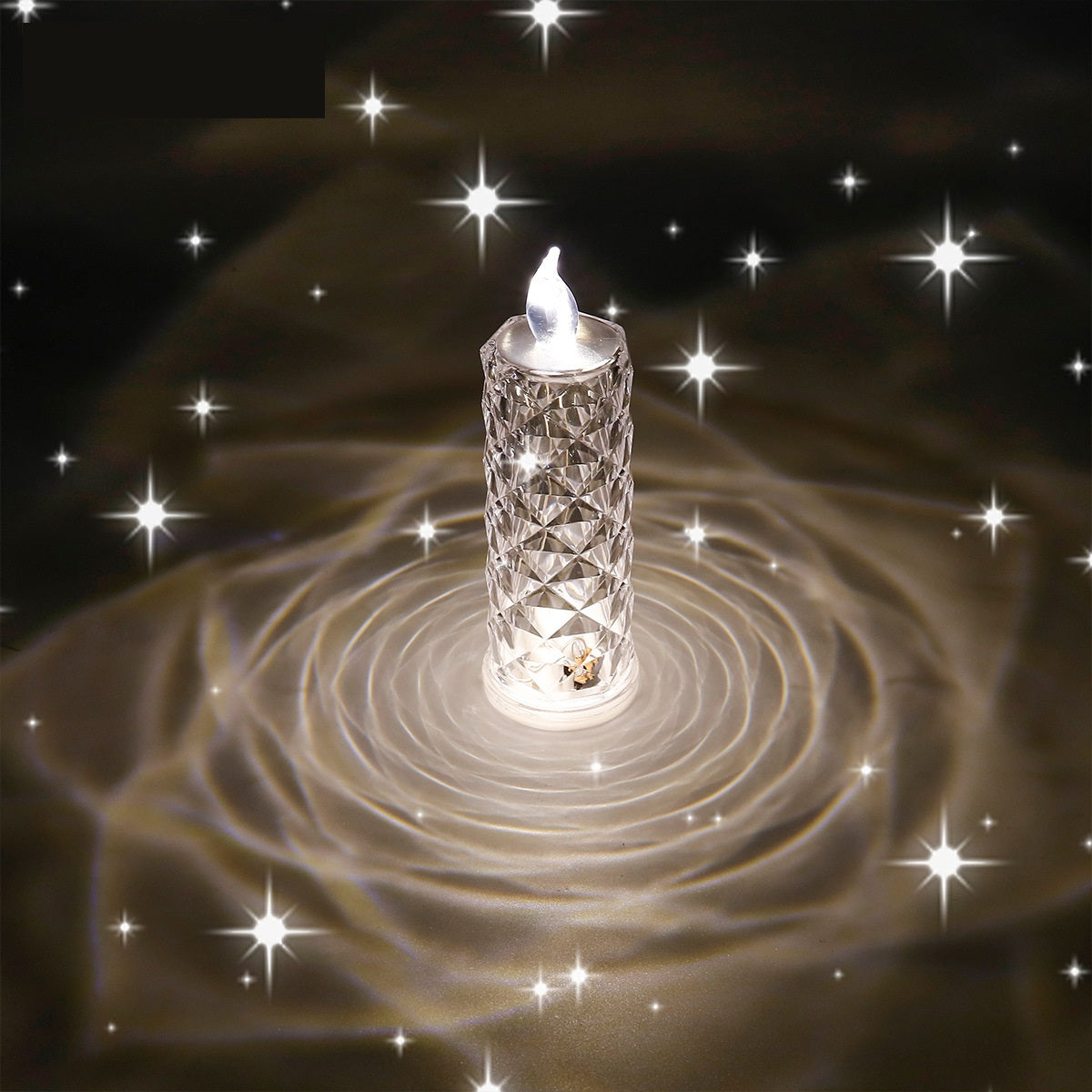 Bulk 2 Pcs LED Flameless Candles With Rose Pattern Refraction Halo Projection For Birthday Wedding Party Decor Wholesale