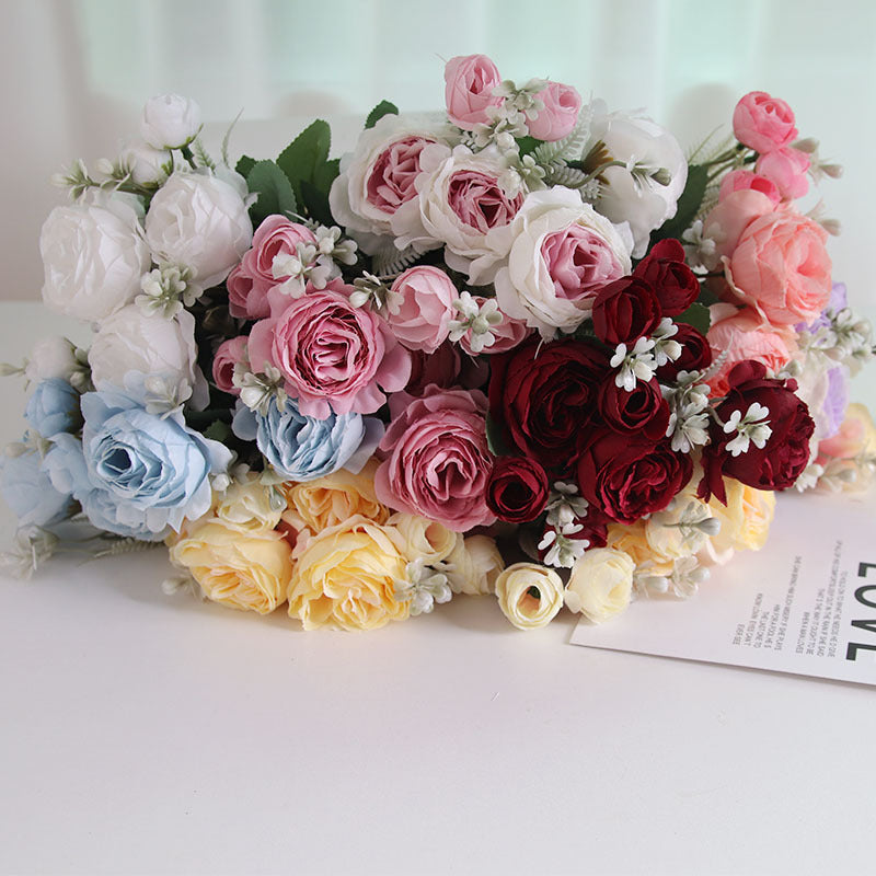 21 Inch Artificial Silk Rose Stems 10 Pcs Open Bud Combo for Bulk Floral Arrangements