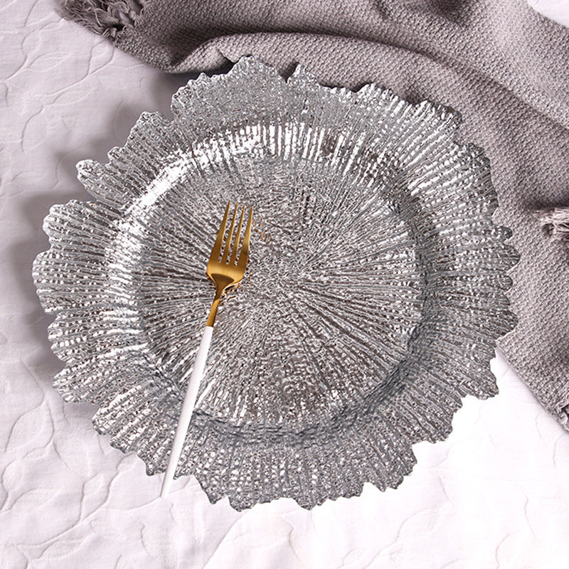 Bulk 13.7 Inch Round Reef Charger Plates for Wedding Party Decoration Wholesale