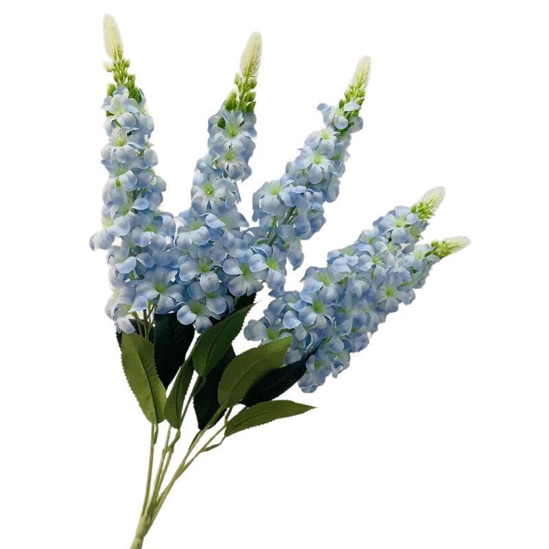 Artificial Golden Grass Delphinium Hyacinth Violet Bouquet, 22" Tall, Silk Flowers for Wedding Decor, Home & Event Styling