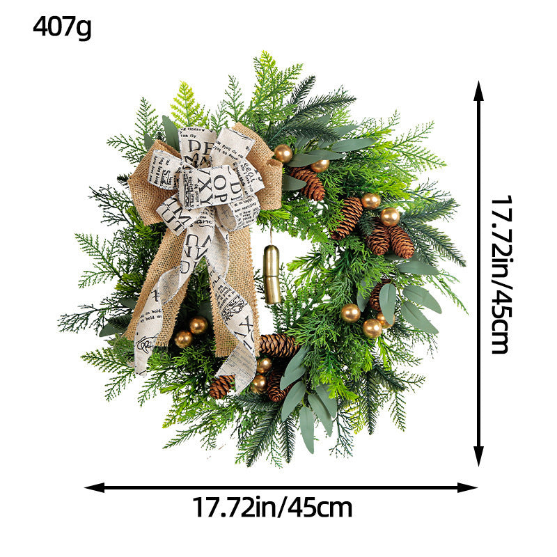 Christmas Pinecone Bell Wreath, 18" Rustic Holiday Door Hanger, Farmhouse Christmas Decor for Home, Wedding & Events