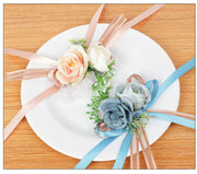 Corsage Bracelet 10 Pcs Artificial Flowers for Wedding Festival Beach Party