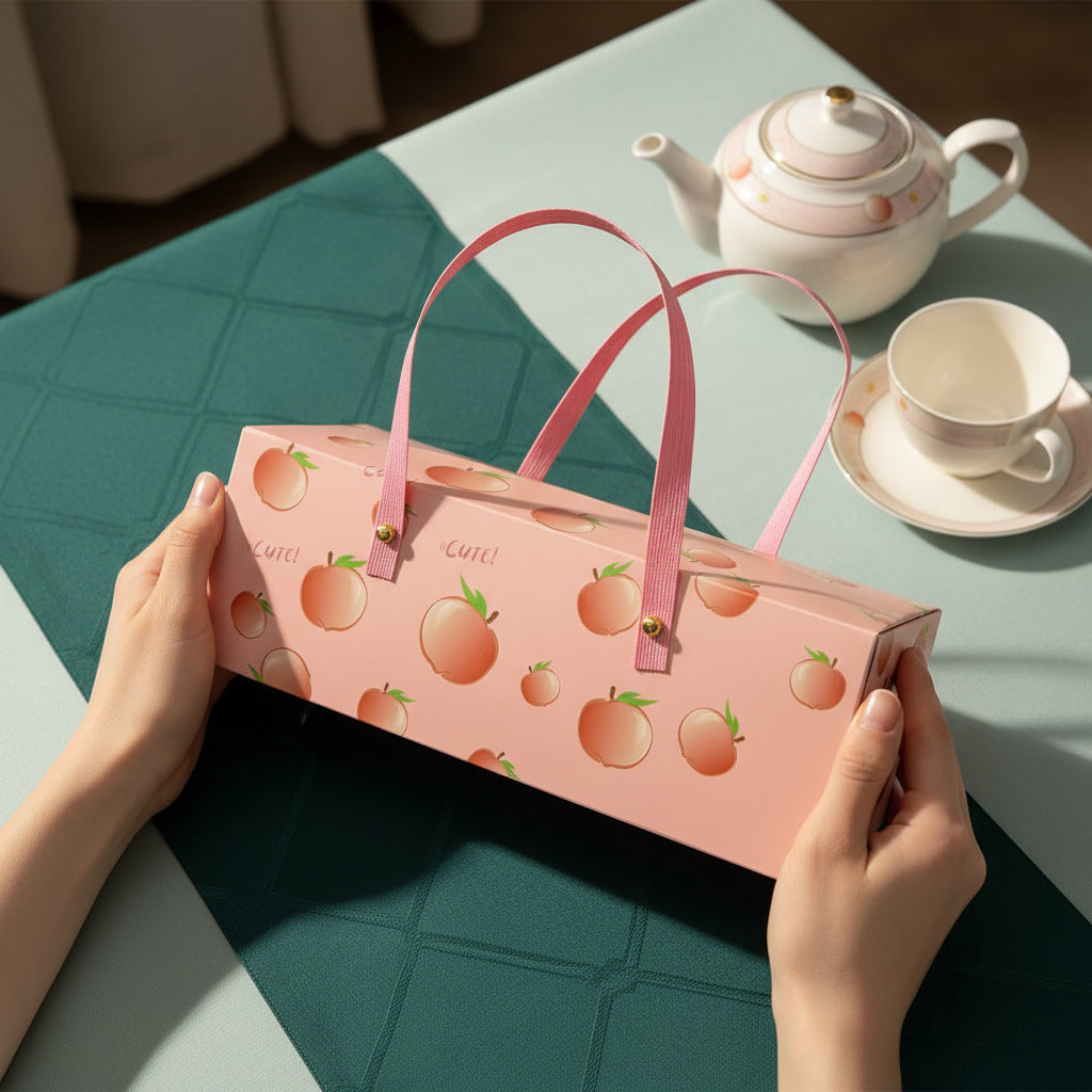 Bridesmaid & Groomsman Wedding Favor Box - Peachy Design Handheld Gift Box (2 Sizes)