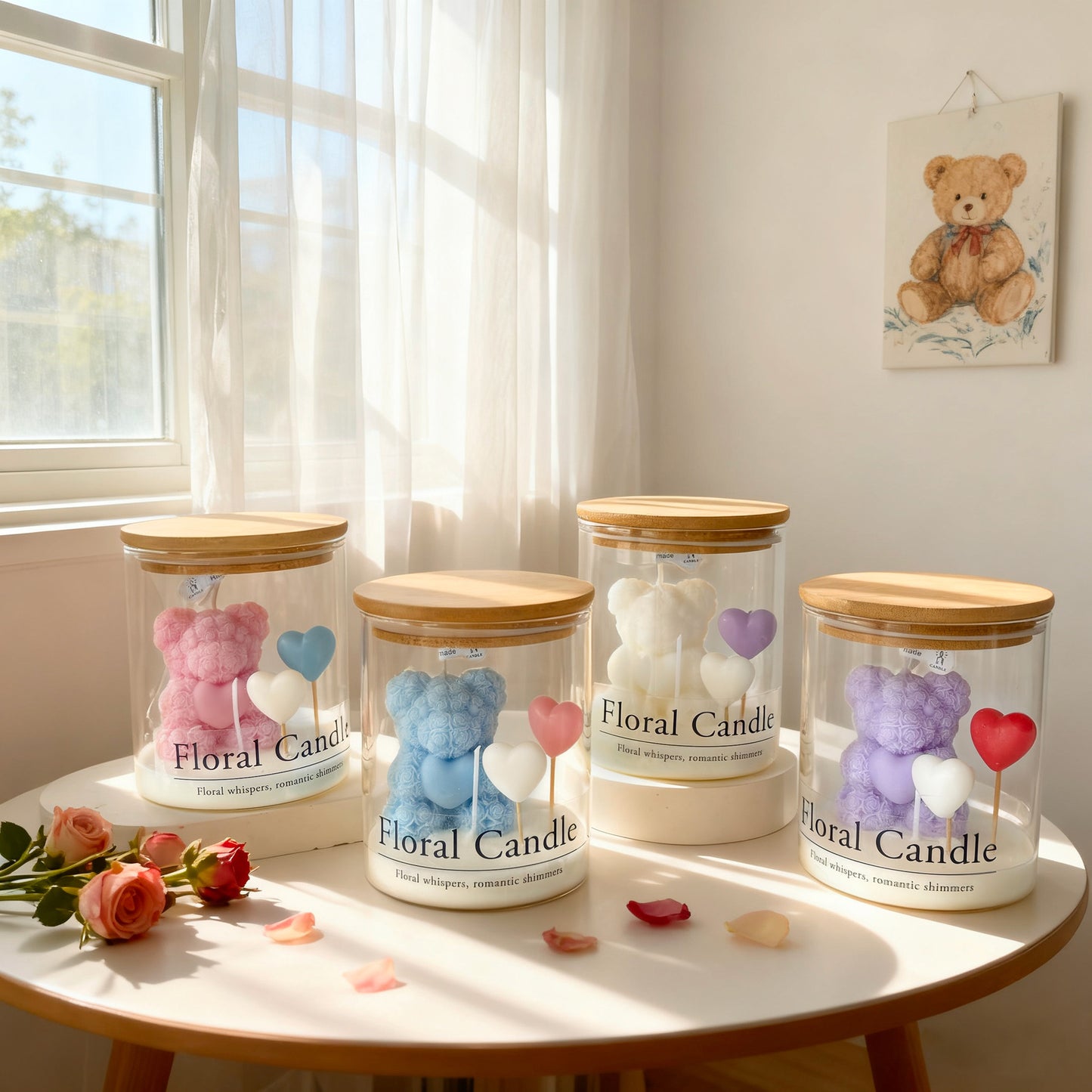 Teddy Bear Heart Jar Candle - Ins-Vibe Aromatic Candle | Perfect Valentine’s Day Gift
