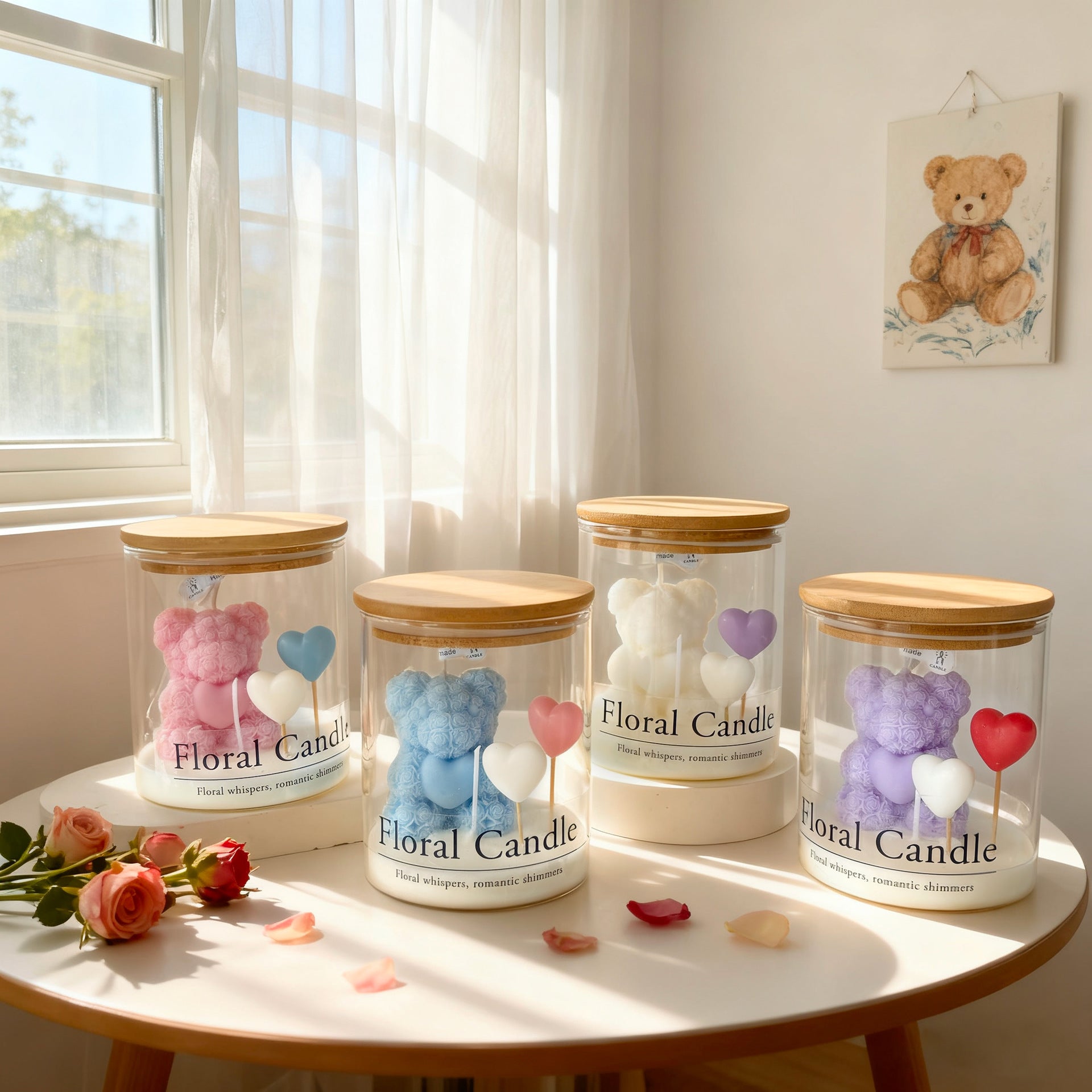 Teddy Bear Heart Jar Candle - Ins-Vibe Aromatic Candle | Perfect Valentine’s Day Gift