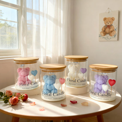 Teddy Bear Heart Jar Candle - Ins-Vibe Aromatic Candle | Perfect Valentine’s Day Gift