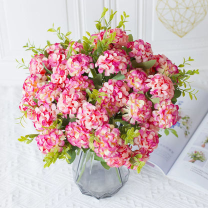 Bulk 5 Pcs Hydrangea Bridal Bouquets Silk Permanent Flower Flexible Stems for Weddings Bridesmaids Reception Centerpieces Wholesale