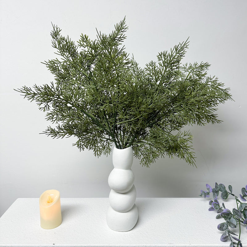 Artificial Juniper Pine Stem, Single Plastic Greenery Stem, Bendable, Christmas & Holiday Decor