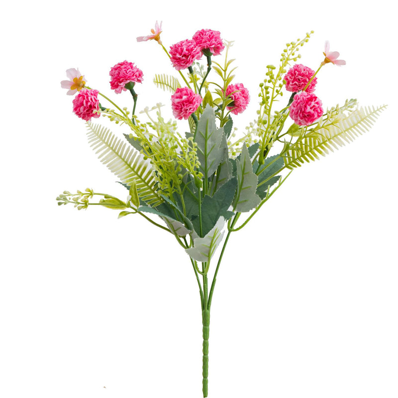 Artificial Dandelion Hydrangea Bush, 8 Blooms, 14" Tall, Plastic, Wedding Decor, Home Decor, Event Styling