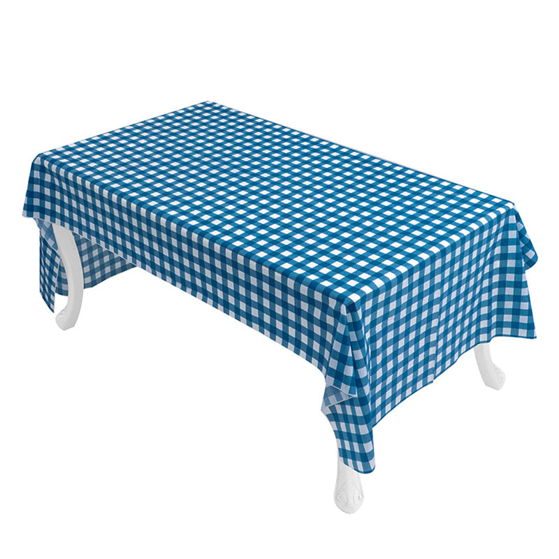 Bulk 2 Pcs Disposable Plaid Rectangular Tablecloth Plastic Waterproof Table Covers Decorative for Wedding Birthday Party Picnic Wholesale