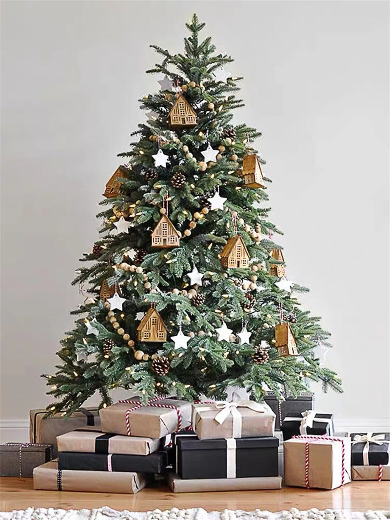 10 Pcs 2.3 Inch Five-Pointed Star Ornaments Christmas Tree Pendants Artificial Decorations