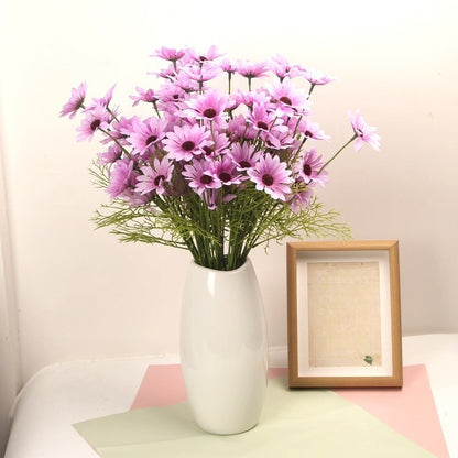 Premium 8 pcs Lifelike Silk Daisy Flowers - UV-Resistant Artificial Blooms for Porch Planters Garden Accent All-Season Décor