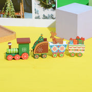 Mini Christmas Train Ornaments Set, 12 Pcs Bulk, Miniature Holiday Mantel Table Centerpieces, Kids Toys