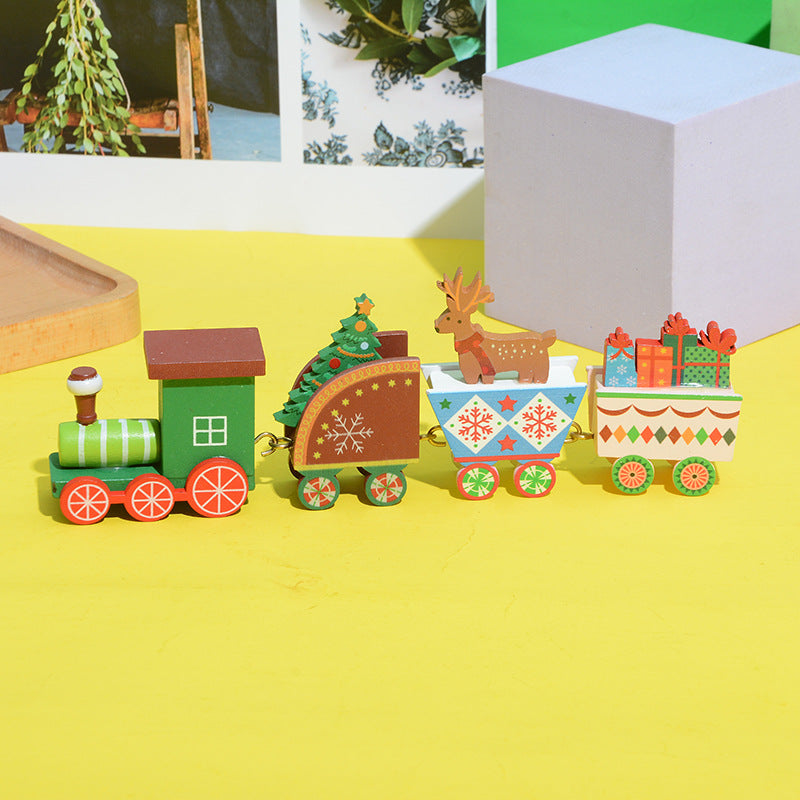 Mini Christmas Train Ornaments Set, 12 Pcs Bulk, Miniature Holiday Mantel Table Centerpieces, Kids Toys