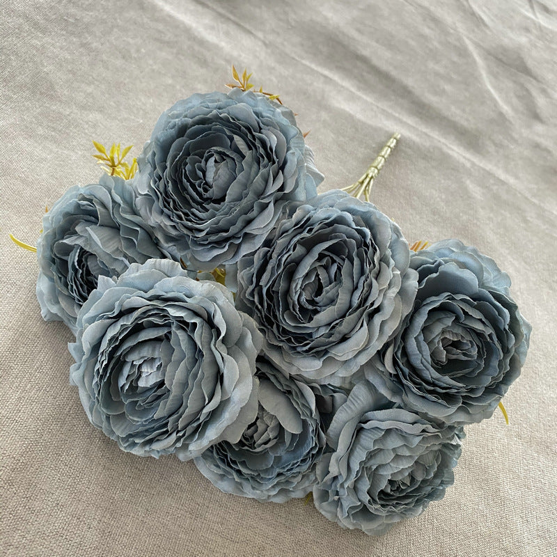 Artificial Peony Bush with 7 Blooms, 16" Tall, Silk-Like Fabric, Perfect for Weddings & Home Decor