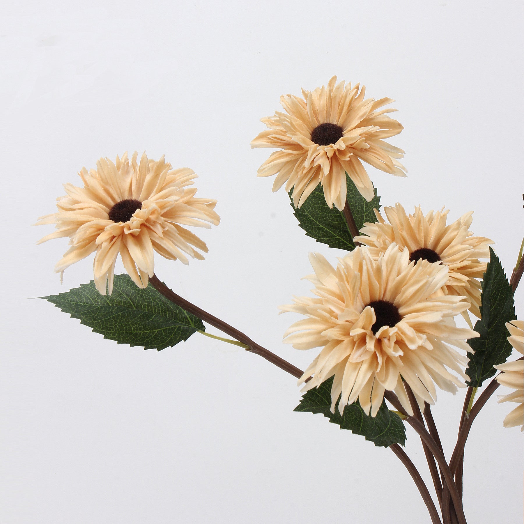 Sunflower Artificial Flower (PU Material) - 16 inches Single Stem 4 inches Flower Head Decorative Arrangement for Home Photography Prop
