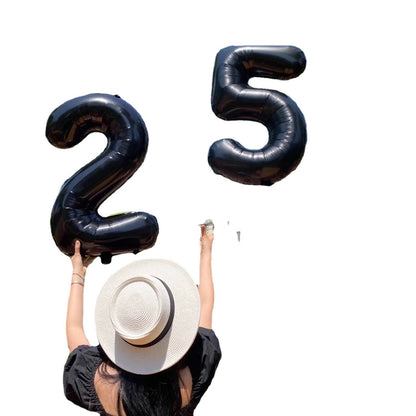 Bulk Black 40 Inch Digital Balloons for Birthday Party Anniversary Valentine's Day Wedding Supplies Scene Decor Arrangement Wholesale