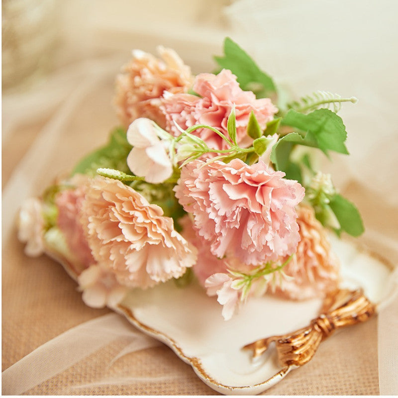 12 Inch Artificial Silk Carnation Flowers Bush, Bulk Wholesale Floral Arrangement