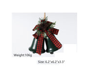 Christmas Iron Bell Ornaments with Pine Cone and Berry Hanging Decorations, Bulk Set