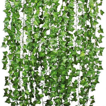 Bulk 12 Pcs Artificial Ivy Vines 2025 Real Touch UV-Resistant Hanging Vines for Boho Wedding Backdrop & Outdoor Garden Party Wall Decor Wholesale