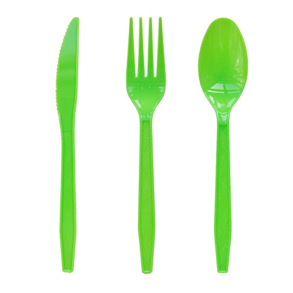 Bulk 60 Pcs Disposable Tableware Set Plastic Colored Knives Forks Spoons Set Wholesale