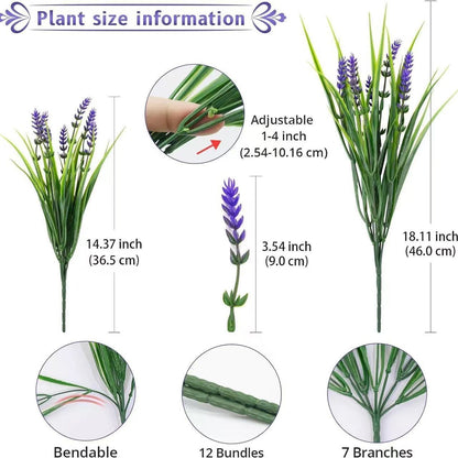 Entrance & Venue Decor 10 Pack UV Resistant Artificial Lavender Grass for Indoor & Outdoor Events