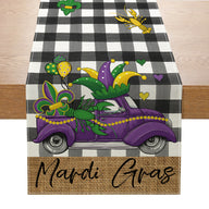 Bulk 2 Pcs 13X70 Inch Mardi Gras Table Runners For Holiday Party Decor Indoor Home Room Decor Wholesale