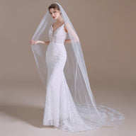 Bulk Long Bridal Veil 2025 New Pearl Embellished Cathedral Veil with Adjustable Comb for Outdoor Wedding & Bridal Shower Decor Wholesale