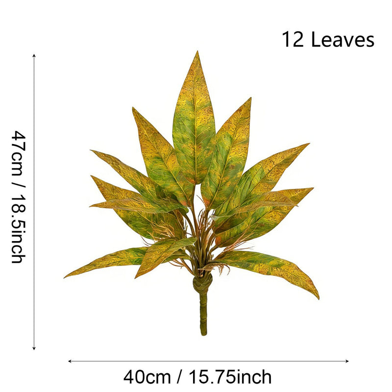 Artificial Croton Bush, 16" Height, Plastic Material, for Home Decor, Weddings, and Commercial Spaces