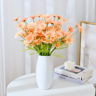 Premium 8 pcs Lifelike Silk Daisy Flowers - UV-Resistant Artificial Blooms for Porch Planters Garden Accent All-Season Décor