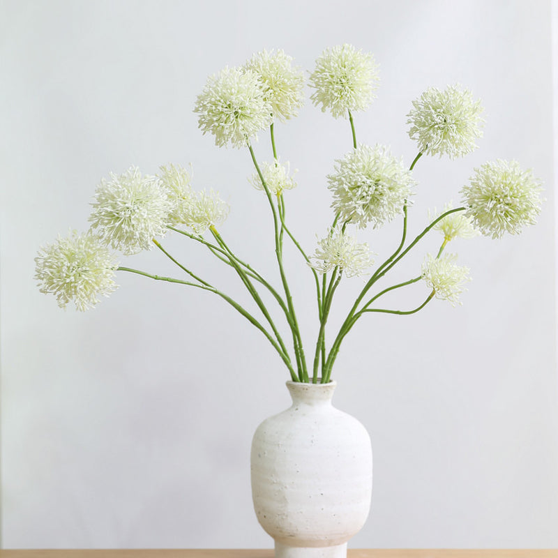 30" Artificial Allium Bush with 2 Blooms, Realistic Plastic Floral Arrangement for Weddings, Home Decor, and Commercial Displays