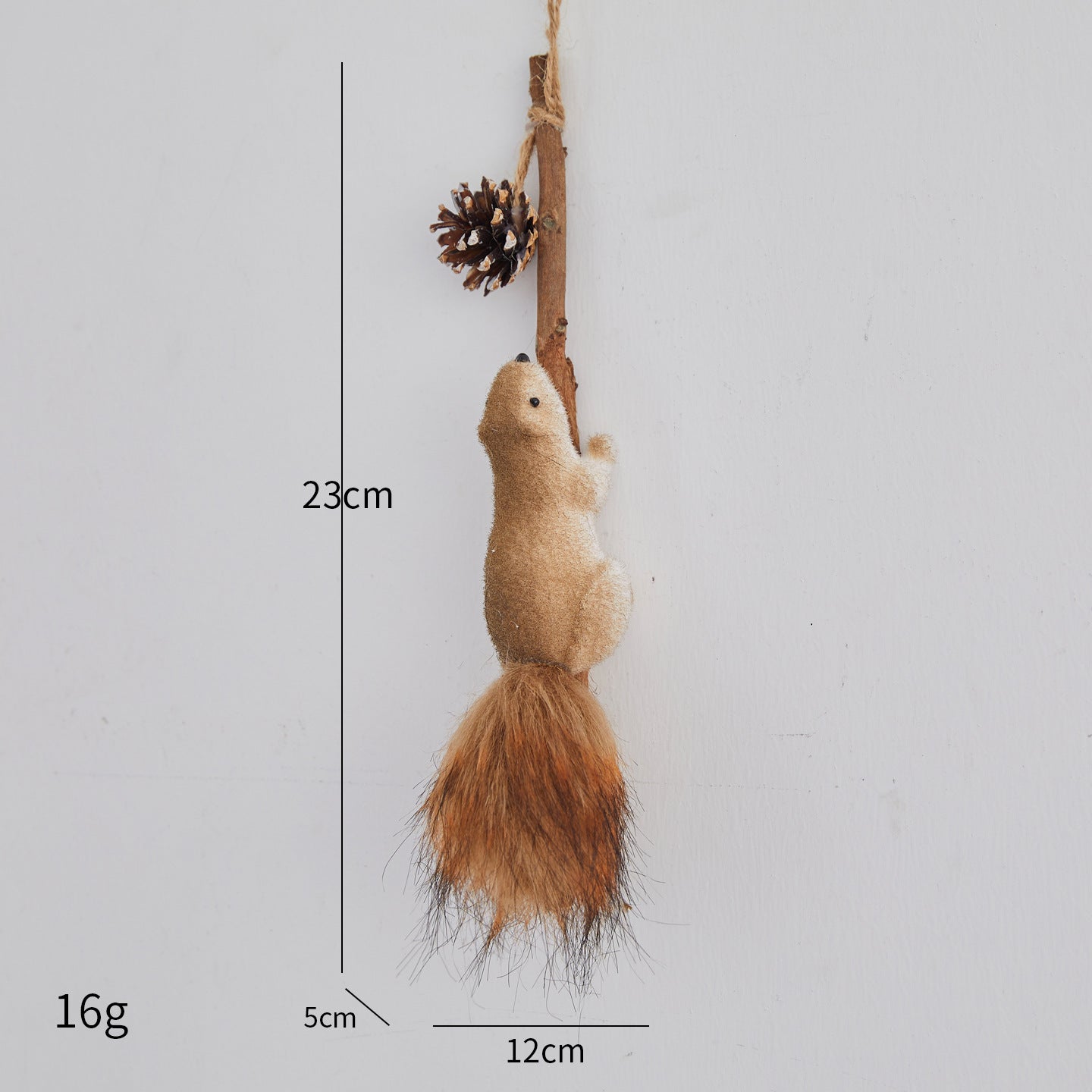 Christmas Squirrel Ornament Set - 3 Sizes Faux Squirrel Hanging Decor for Christmas Tree Mall & Cafe Scene Decoration