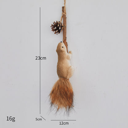 Christmas Squirrel Ornament Set - 3 Sizes Faux Squirrel Hanging Decor for Christmas Tree Mall & Cafe Scene Decoration