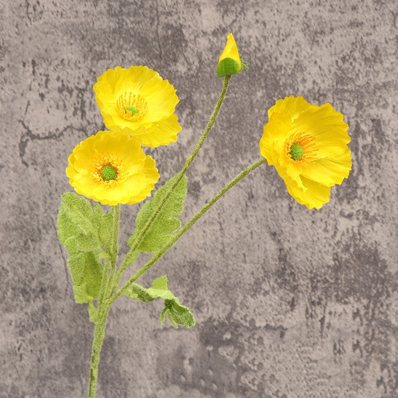 23 Inch Artificial Silk Poppy Flower Stems Spray Style, 10 Pcs