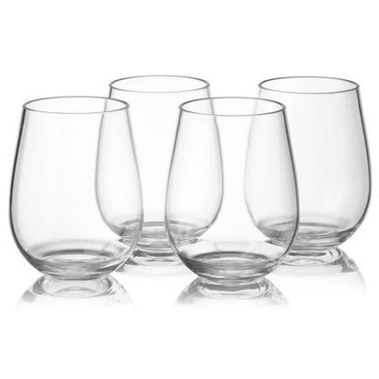 Bulk 10 Pcs Plastic Wine Glasses Stemless Reusable Clear Disposable Wine Cups Wholesale