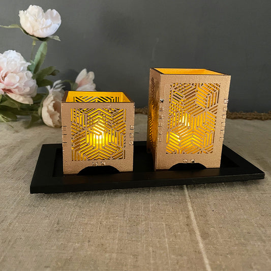 Bulk Pillar Candle Holder Hollow-out Wood Candlestick Decorative for Home Garden Wedding Party Table Centerpiece Wholesale