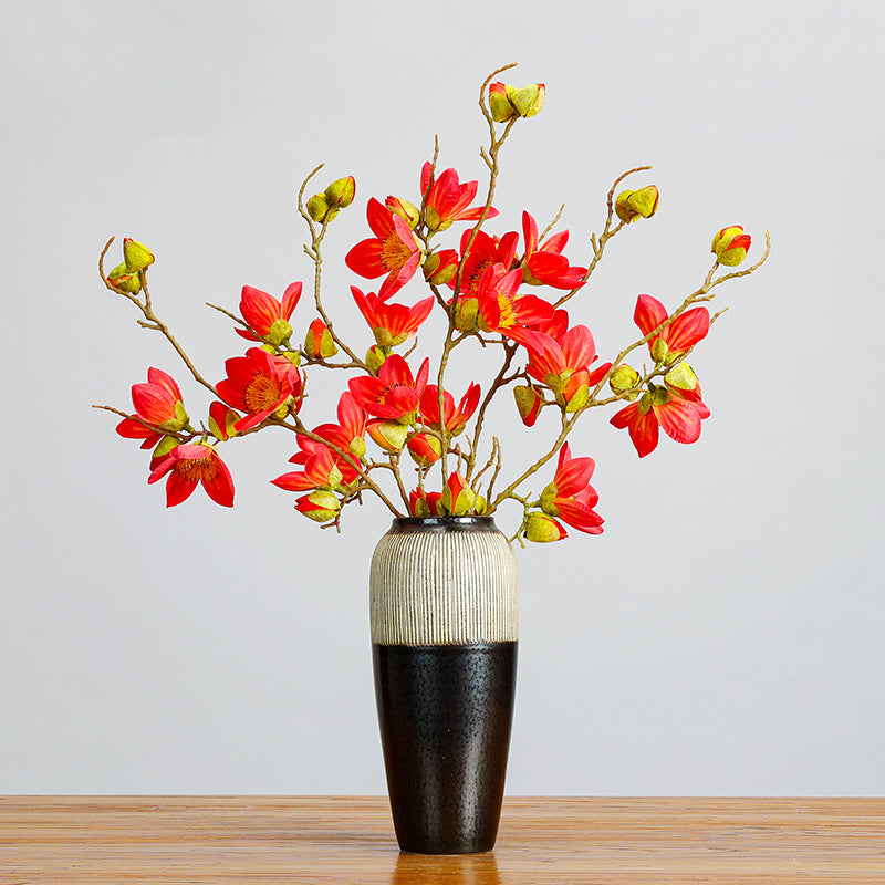 Single Stem Cotton Flower, 11 Blooms, 35" Tall, for Home Decor, Wedding Arrangements, and Commercial Displays