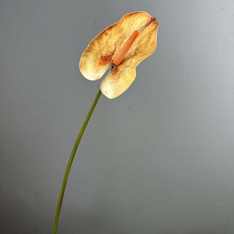 Single Stem Anthurium Artificial Flower, 28" Tall with 5" Bloom, Lifelike Red Flamingo Lily for Home & Event Decor