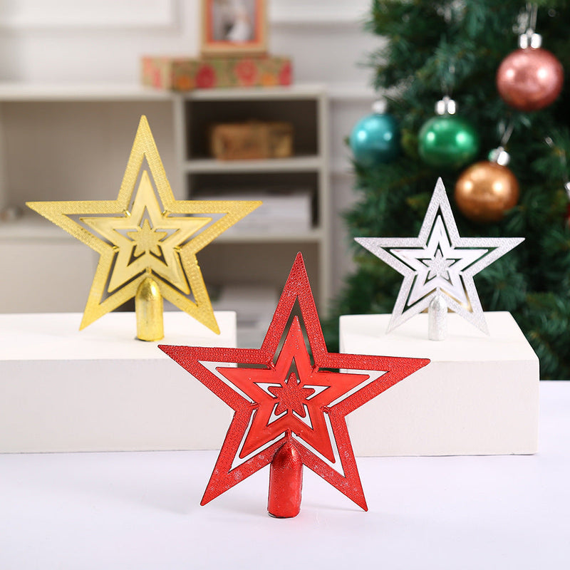 10 Pcs Glitter Star Tree Toppers for Christmas Decor, Bulk Artificial Holiday Decorations