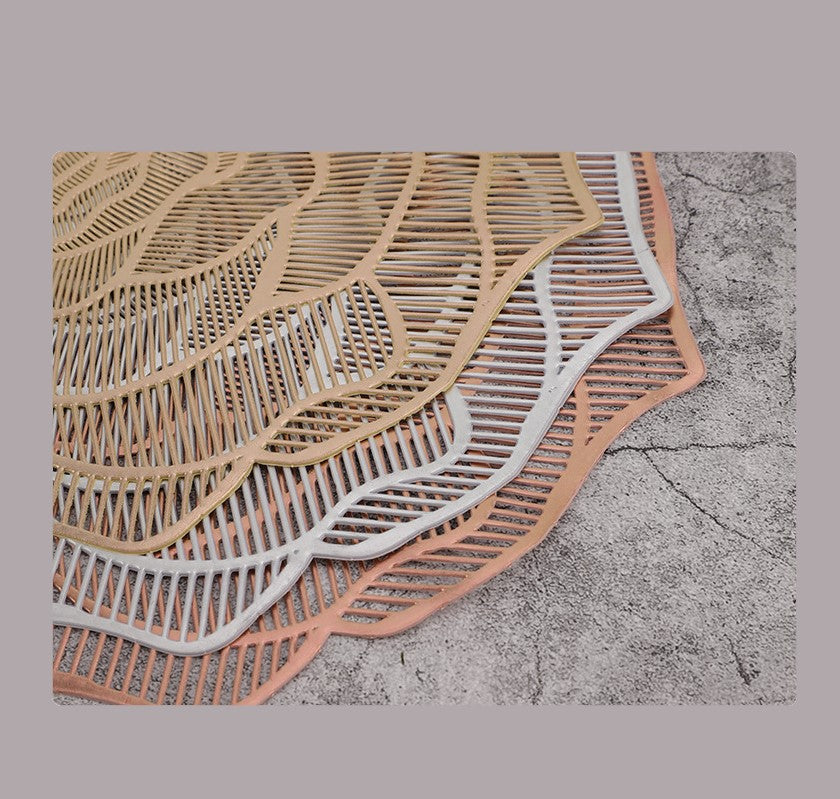 Bulk 2Pcs Irregularity Placemat Heat-Resistant PVC Placemat 15 inch Non-Slip Table Mats Wholesale