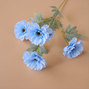 23 Inch Artificial Zinnia Flowers Long Stem Bulk Quantity Silk Stems