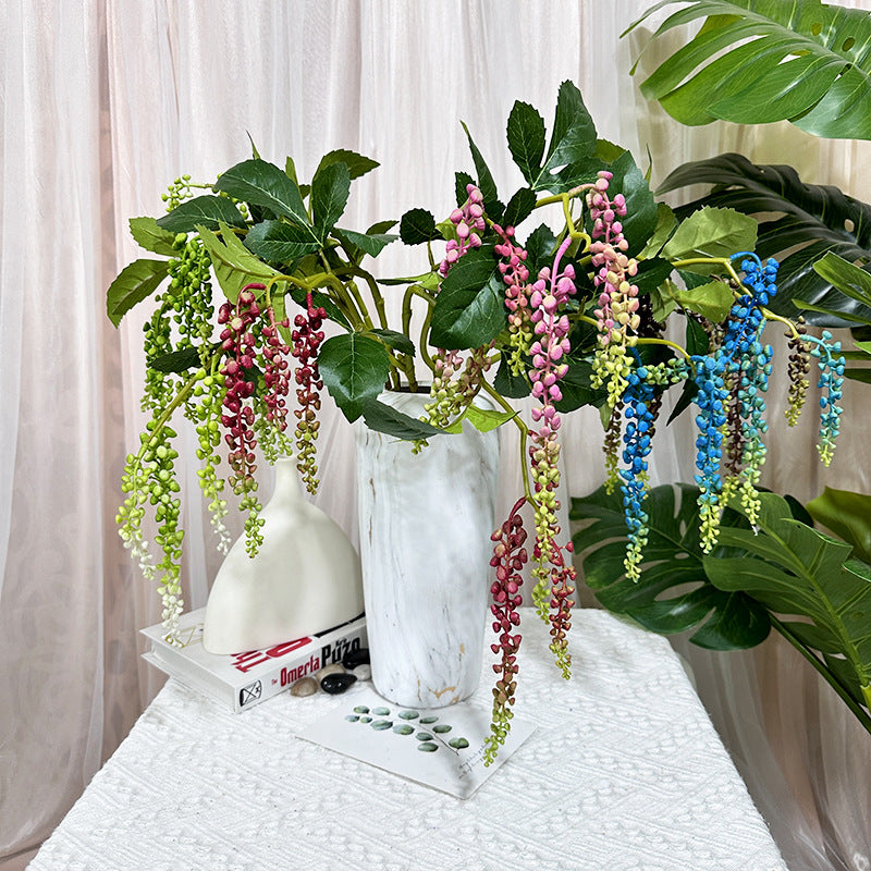 Single Stem Real-Touch Artificial Mountain Road Plant with 6 Blooms, 32" Tall, Latex Material, Ideal for Weddings, Events, and Home Decor
