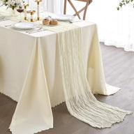Bulk Cheesecloth Table Runner 2025 Boho 35" Breathable Organic Cotton Table Decor for Summer Wedding Bridal Shower Boho Party Wholesale