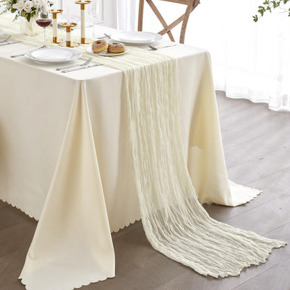 Bulk Cheesecloth Table Runner 2025 Boho 35" Breathable Organic Cotton Table Decor for Summer Wedding Bridal Shower Boho Party Wholesale