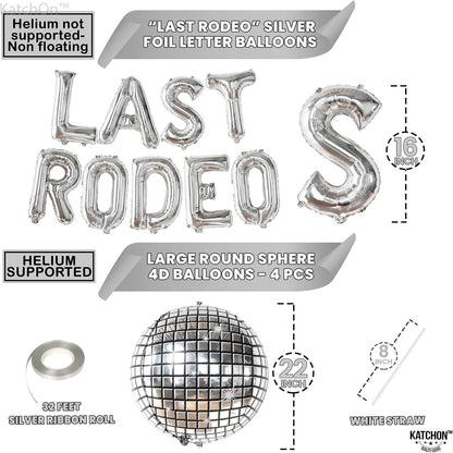 Bachelorette Party Decor Kit (17pcs) - Bride to Be & Last Rodeo Balloons with Disco Ball & Diamond Ring Decor