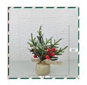 Simulation Mini Xmas Tree with Cedar Branches, Tabletop Ornament, Bulk Wholesale Pack