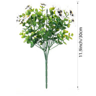 Premium UV-Resistant Silk Pansy Flowers 12 pcs Realistic Outdoor Fake Plants Porch Garden Patio Planters High Durability Decor