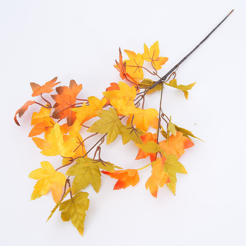 Artificial Maple Leaf Bush, 23" Height, Silk-Like Fabric, Perfect for Home, Office, and Event Decor