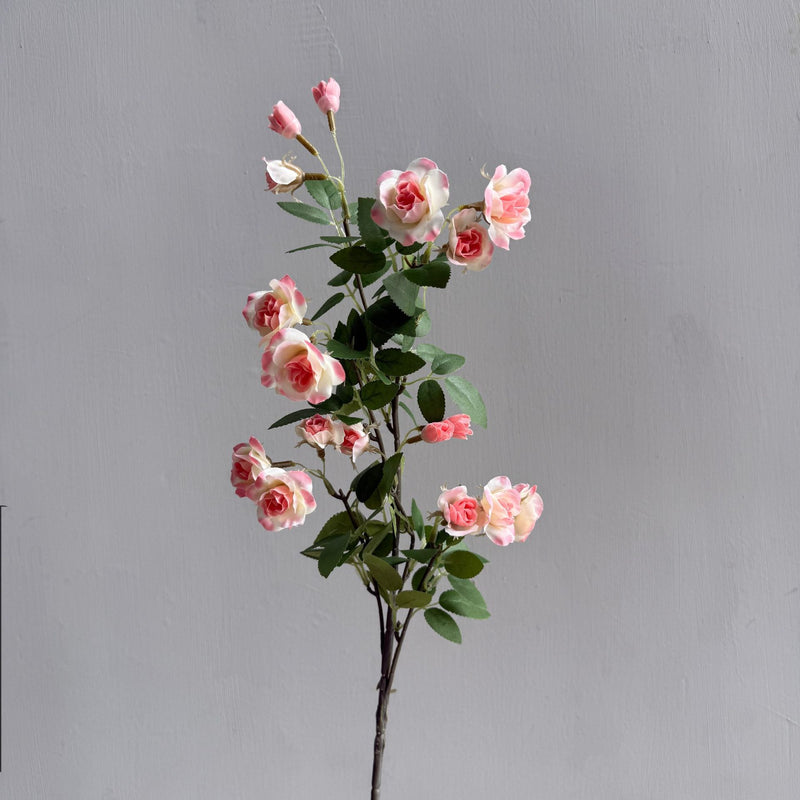 Artificial Mini Rose Bush with 18 Blooms, 25" Silk-Like Faux Flowers for Home Decor, Weddings & Events