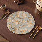 Heat-Resistant Round Placemats (13"x13") - Waterproof Oil-Proof Thickened Chinese Style Table Mats for Dining & Hotel